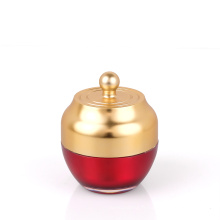 10g Nouveau design Gol Luxury Vide Red Plastic Container Silver Acrylic Cream Jar pour l&#39;emballage de soins de la peau